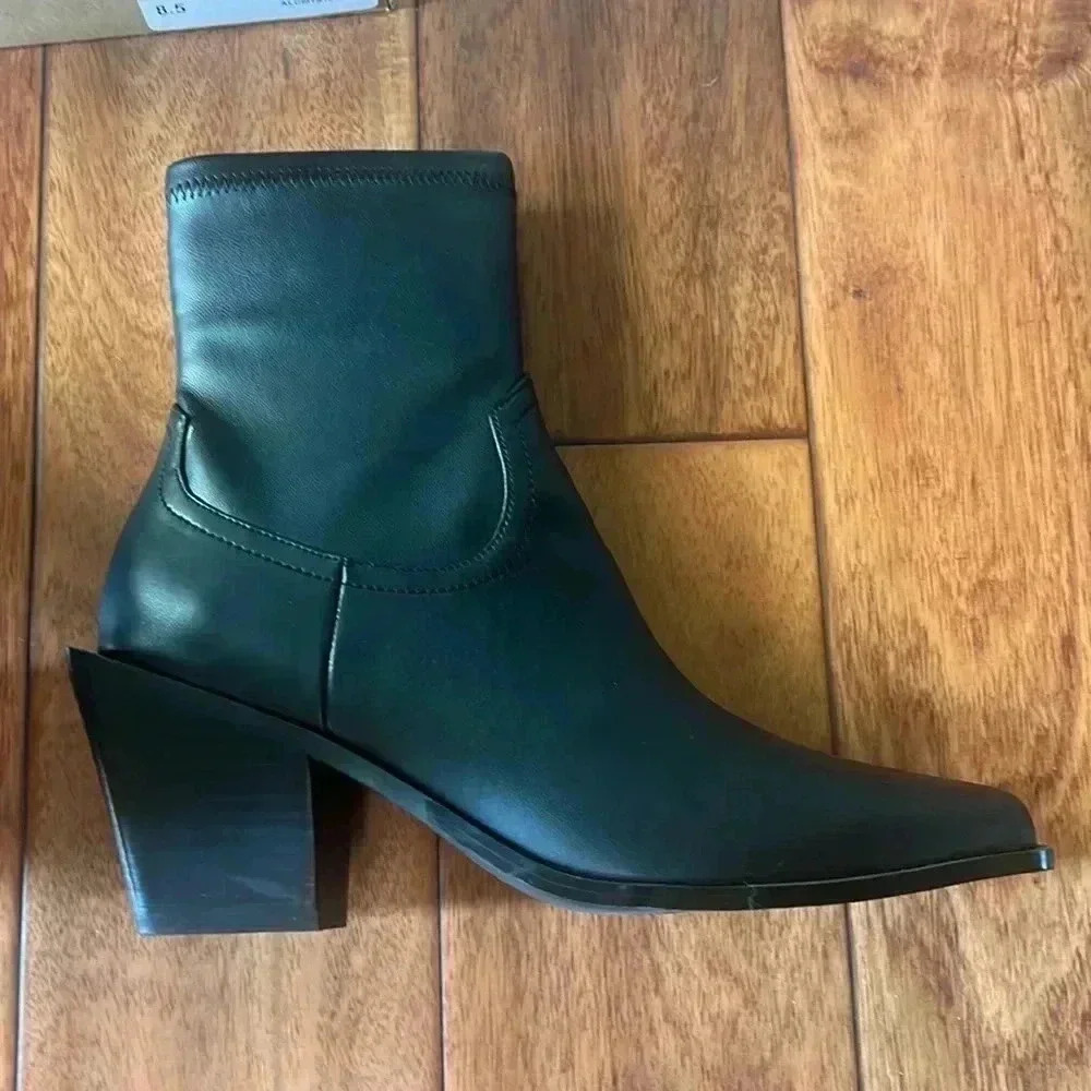 Steve Madden Faux leather black Alecia Western Boots Size 8.5 - Picture 5 of 9